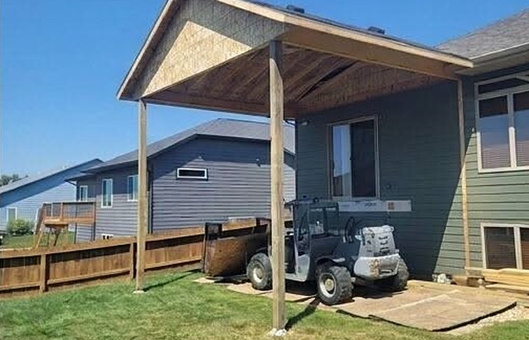 Step 02 of our covered deck build: roof and trusses